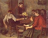 Emile Friant The Frugal Repast painting